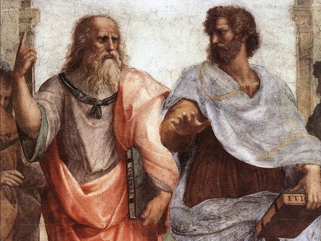 We zoeken een Grieks filosoof en schrijver. Hij was een leerling van Socrates en een leraar van Aristoteles. Hij is één van de invloedrijkste denkers in de westerse filosofie en was de stichter van de Atheense Akademeia, het eerste instituut voor hoger onderwijs in het Westen. (links op de afbeelding)