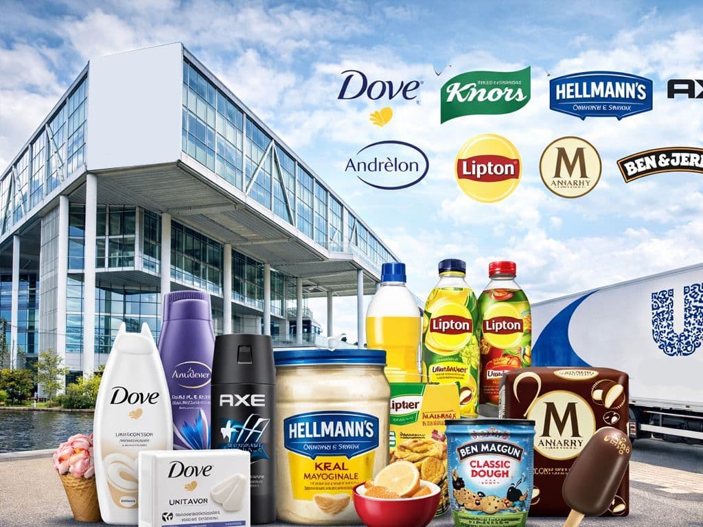 Welke Britse multinational, met hoofdkantoor in Londen en wereldwijd circa 148.000 medewerkers, is actief in vijf grote businessgroepen—waaronder Beauty & Wellbeing, Personal Care, Nutrition, Home Care en Ice Cream—en bezit merken als Dove, Axe, Andrélon, Knorr, Hellmann’s, Lipton-ijsthee, Magnum en Ben & Jerry’s, nadat het zijn enorme merkenportfolio via de ‘Path to Growth’-strategie terugbracht van zo’n 1600 naar ongeveer 400 leidende merken?