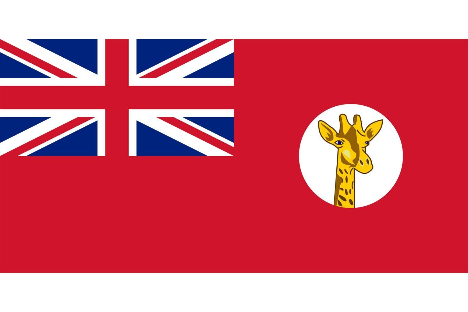 Op de vlag van welk land ziet men een giraf?