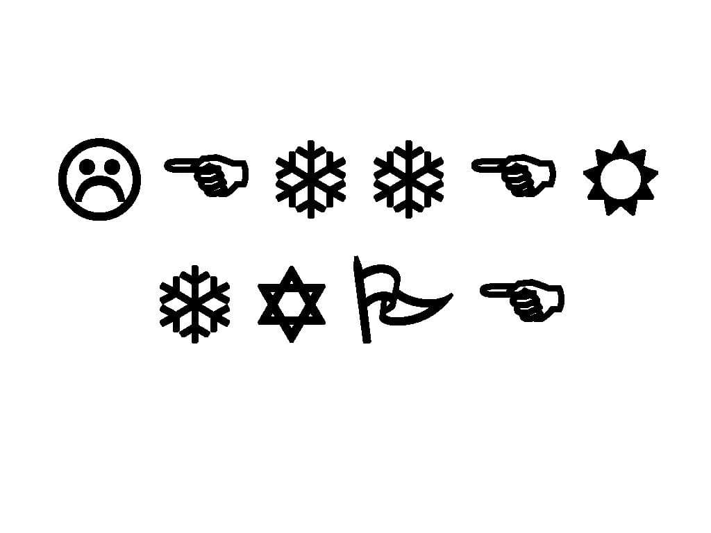 We zoeken de naam van onderstaand lettertype van Microsoft bestaande uit 3 sets pictogrammen, dat al sinds Windows 3.1 standaard aanwezig is.