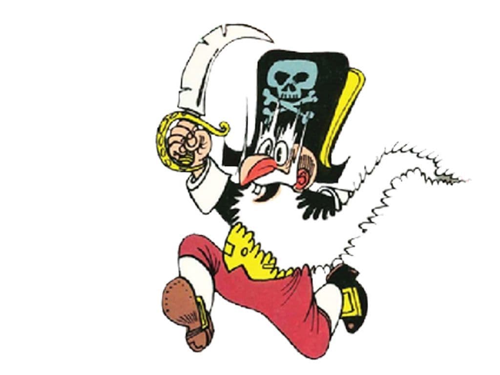 In de reeks van NERO loopt er een kleine piraat rond die steeds vervaarlijk met zijn krom zwaard zwaait. Hoe heet deze mini-zeerover die steeds opzoek is naar vijanden?