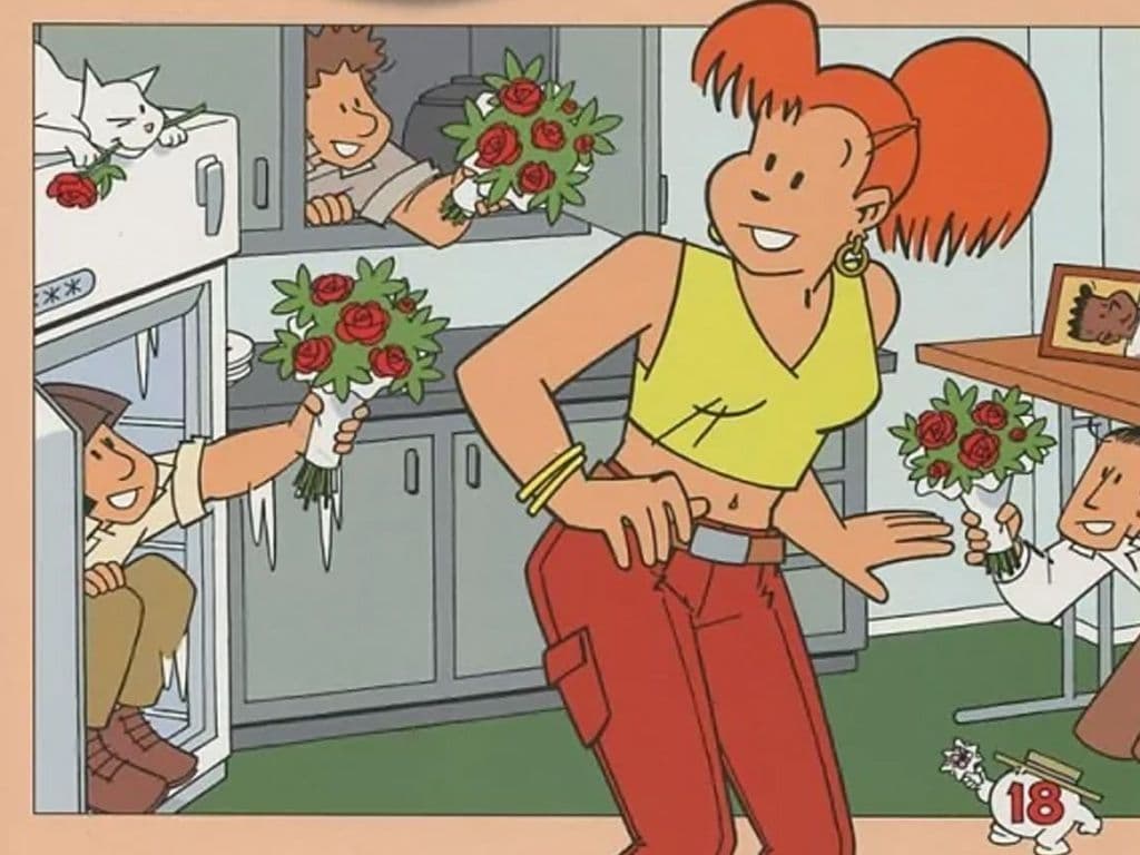 We zoeken de naam van een Nederlandse stripreeks over drie jonge vrouwen. het verschijnt sinds maart 1988 wekelijks in de Vlaamse en Waalse editie van het tijdschrift Flair. Welke stripreeks zoeken we?