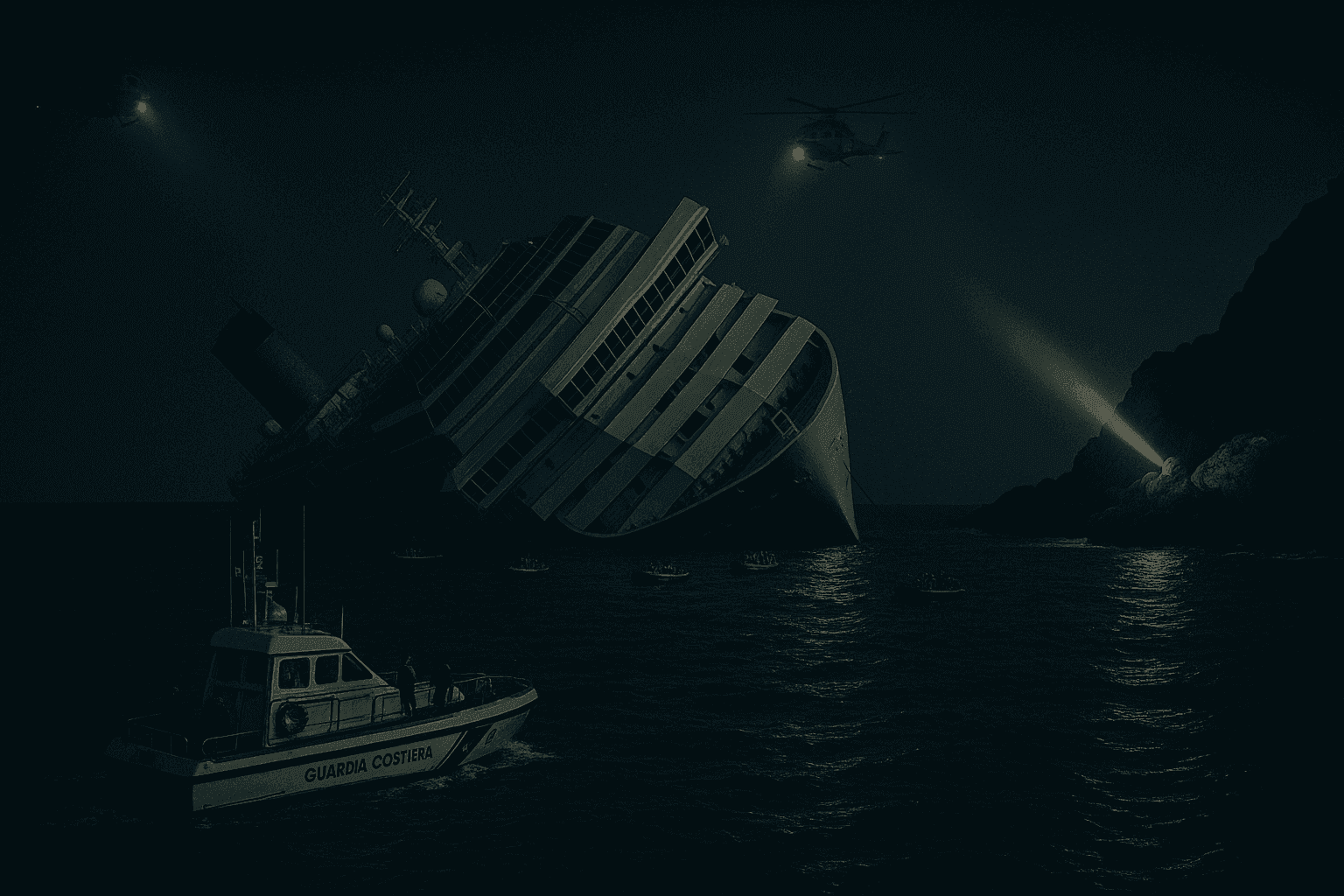 De naam Francesco Schettino zegt jullie misschien wel iets, van heel ver. Hij is
nochtans de nationale teleurstelling van Italië. We kennen hem van een vaarincident
in 2012 waar zijn boot een rots raakte en schipbreuk leed. 32 mensen kwamen om.
Van het spreekwoord ‘vrouwen en kinderen eerst’ had Schettino nog nooit gehoord
want hij vluchtte als eerste weg van zijn schip, de grootste schande voor een
kapitein. Wat was de naam nu weer van het vlaggenschip?