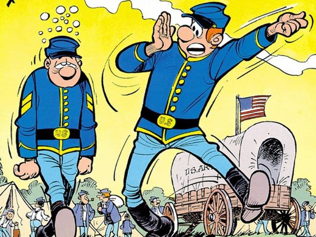 Reeks 3, voor 1 punt: Gecreëerd door scenarist Cauvin en tekenaars Salvérius en Lambil speelt de reeks zich af tijdens de Amerikaans burgeroorlog.
Korporaal Butch en Sergeant Chesterfield hebben reeds 60 albums de hoofdrollen. Veel verhalen zijn naar waarheid en steeds overgoten met een flinke scheut humor. Welke reeks?