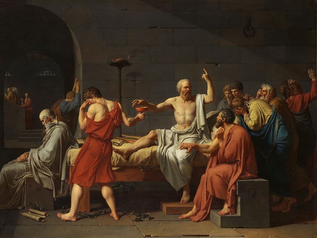 De Franse schilder Jacques-Louis David stond in zijn tijd bekend als een toonaangevende figuur in het neoclassicisme. Dat betekent dat hij zich voor zijn werken vaak liet inspireren door onderwerpen en figuren uit de klassieke oudheid. Dit schilderij is daar een heel mooi voorbeeld van. Momenteel is het te bewonderen in het Metropolitan Museum of Art in New York. Wat is de titel van dit schilderij van David?