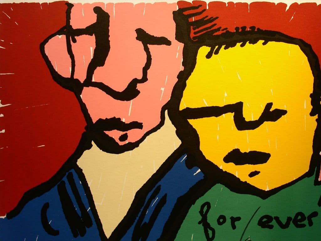Van welke kunstenaar zien we hier het schilderij ‘Forever’? Enkele maanden voor zijn vijfenvijftigste verjaardag sprong hij met een afscheidsbriefje op zak de dood tegemoet vanaf het dak van het Amsterdamse Hilton-hotel.