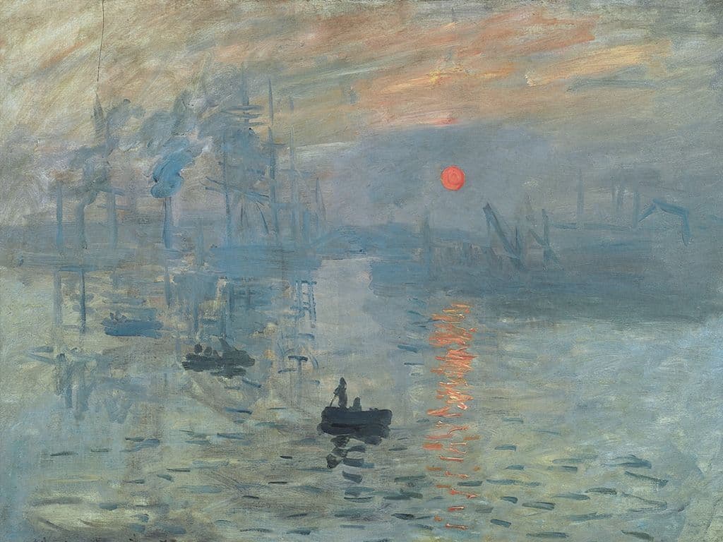 Deze Impression, soleil levant (Impressie, opkomende zon) is een schilderij uit 1873, waaraan de kunststroming impressionisme haar naam ontleent. Van wiens hand is dit kunstwerk?