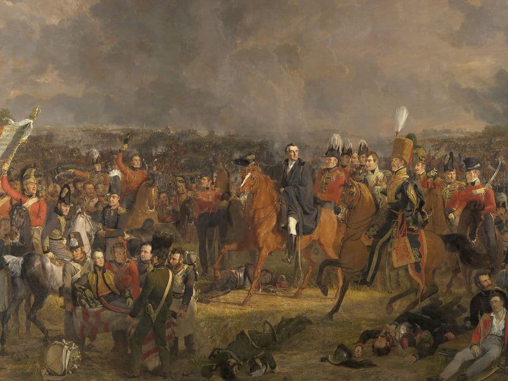 B. ‘De slag bij Waterloo’ is een schilderij uit 1824 dat – u raadt het nooit - de slag bij Waterloo uitbeeldt. Het bevindt zich in het Rijksmuseum te Amsterdam en is met zijn vijf bij acht meter het grootste schilderij van de collectie. Het toont een strijdtoneel met daarin centraal de hertog van Wellington. Op een brancard ligt prins Willem II die mee had gevochten. Een boodschapper te paard komt aan om het
nieuws te melden dat de Pruisen nabij zijn om mee te strijden. De schilder is een Nederlander die leefde van 1779 tot 1853 en vooral roem vergaarde door zijn schilderijen van gebeurtenissen uit de Nederlandse geschiedenis, waaronder 'De prins van Oranje bij Quatre-bras op 15 juni 1815' uit 1817 en deze 'Slag bij Waterloo'. Naam van deze schilder?