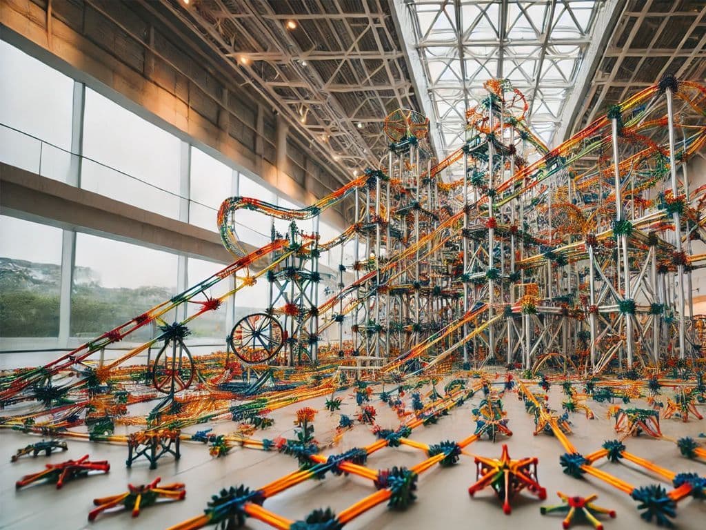 Dit speelgoed bestaat nog steeds maar kende zijn hoogtepunt in de jaren 90. Het bestaat uit plastic
onderdelen die op meerdere manieren in elkaar geklikt kunnen worden en wordt vaak vergeleken
met Lego en Meccano. U ziet hier enkele van de basisonderdelen van dit speelgoed.