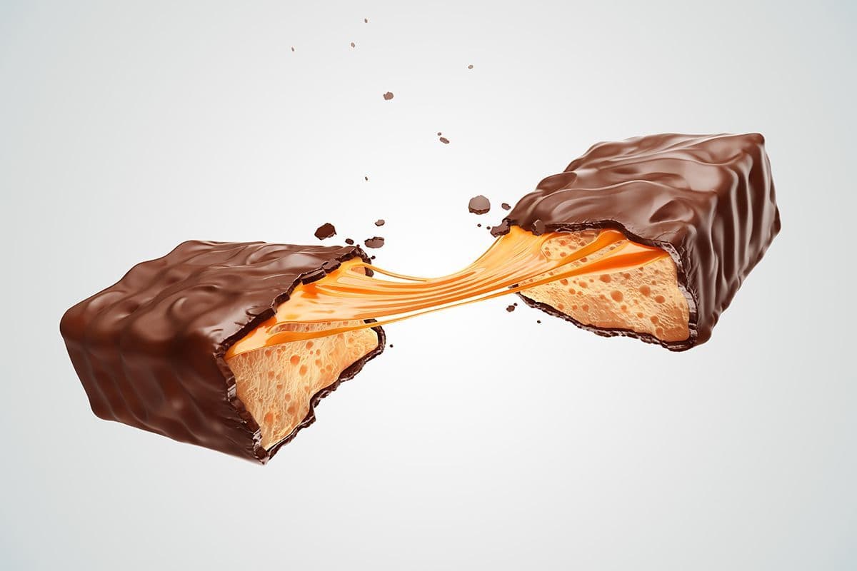We kennen deze lekkernij allemaal: Snickers, een gevulde chocoladereep bestaande uit nougat, karamel en geroosterde pinda's omhuld met chocolade. De reep werd in 1929 ontwikkeld door Frank Mars en zijn echtgenote Ethel Mars van de firma Mars en werd in sommige landen tot 1990 verkocht onder een andere naam. Over welke naam hebben we het?
