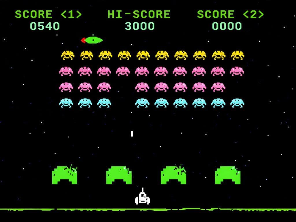 Reeks 6, vraag C: Voor de moeilijkste van drie zijn we op zoek naar een “Arcade-spel”, ontworpen in 1978 door ‘Toshihiro Nishikado’. Hoewel het naar moderne standaarden zeer simplistisch is, was het een van de eerste moderne computerspellen. De opzet van het spel gaat als volgt : De speler bestuurt een laserkanon dat links en rechts beweegt aan de onderkant van het scherm. Rijen “Aliens” bewegen heen en weer bovenaan het scherm en zakken langzaam van boven naar beneden. Het doel is zo veel mogelijk ‘Aliens’ te vernietigen. Wat is de naam van dit spel?