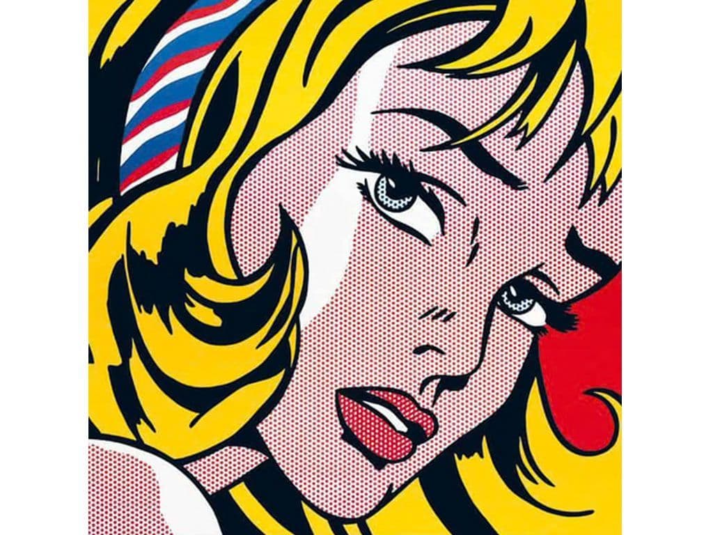 De titel van deze popart is 'the girl with hair ribbon'. Van welke Amerikaanse popartkunstenaar is dit werk? Zijn werken zijn vooral bekend vanwege de aan cartoons herinnerende afbeeldingen met felle, veelal primaire kleuren omlijnd door vette zwarte contouren. Hij maakte schilderijen, litho's en beelden.