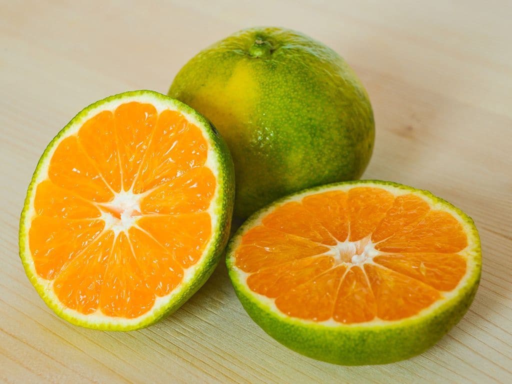 Dit stuk fruit is een pompelmoes-mandarijn kruising, die eruitziet als een pompelmoes met een zeer bobbelige, onregelmatige, geelgroene of geelbruine dikke schil die tamelijk los om het vruchtvlees zit en gemakkelijk te pellen is. Ze is daarentegen zoet en sappig en eenvoudig te eten aangezien de schil gemakkelijk loskomt en de vrucht uiteenvalt in kleine partjes die zo goed als pitloos zijn. Wat is de naam van deze vrucht?