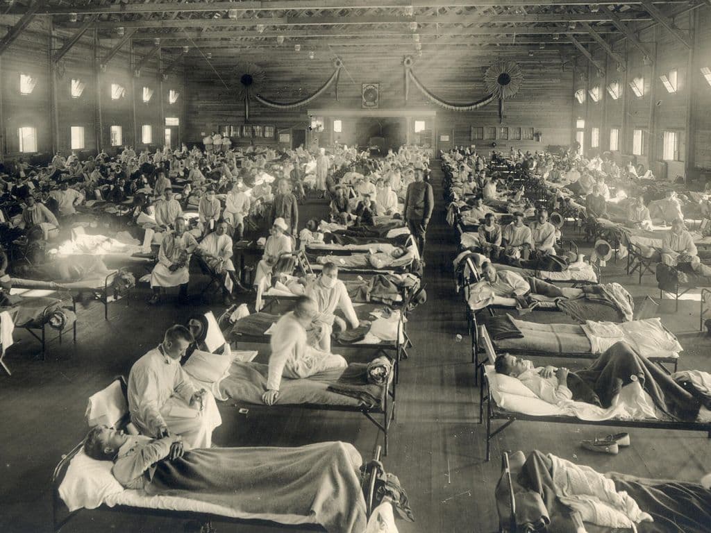 Spaanse griep ziekenbedden